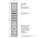 Underfordeling 400mm, 5-7 rader effektbryter 160A IT 230V 2 Sett forfra uten dor 107