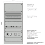 Underfordeling 1000mm, 4 rader 250A IT 2 Sett forfra uten dor 223
