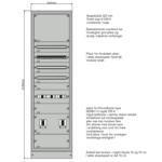 Underfordeling 600mm, 4 rader 250A TN 2 Sett forfra uten dor 224