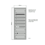 160A Modulskap 600x1560 5 rader 1 Sett forfra uten dor 257