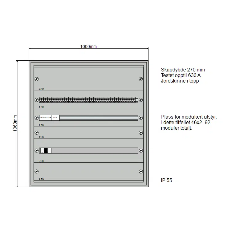 160A Modulskap 1000x1060 2 rader