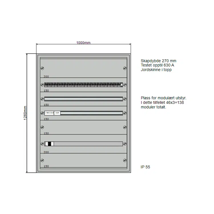 160A Modulskap 1000x1260 3 rader