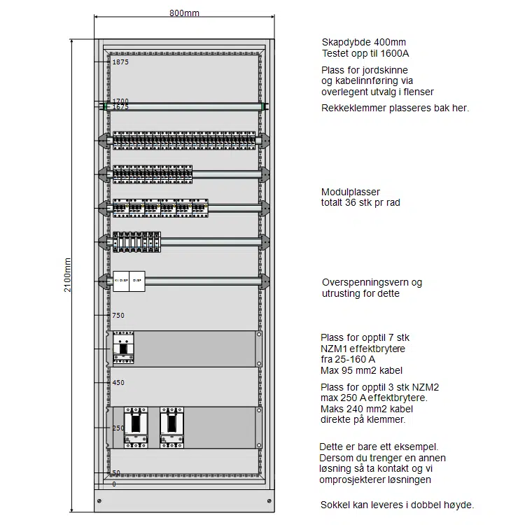 Underfordeling 400x800 IT 230V 4 Underfordeling 400x800 IT 230V - Bilde 2