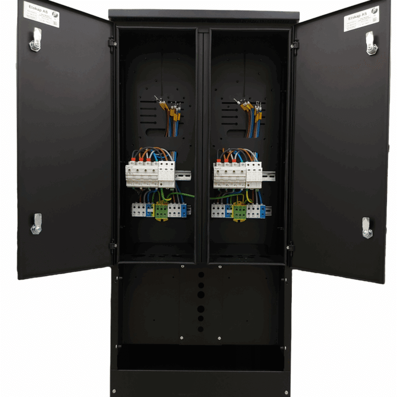 Ferdig koblet dobbelt tilknytningsskap 230V IT som reduserer montasjetid og feil