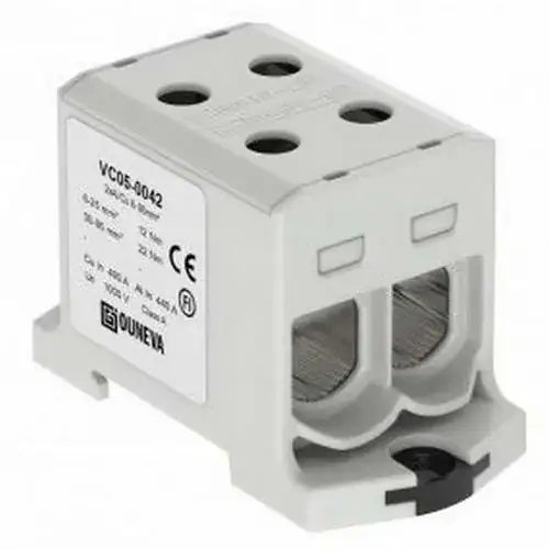 Overgangsklemme al-cu 6-95mm2 dobbel er en isolert overgangsklemme for aluminium- og kobberledere.