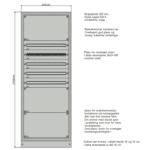 Underfordeling TN 400V 800mm, 5-10 rader 2 sett forfra uten dor 149