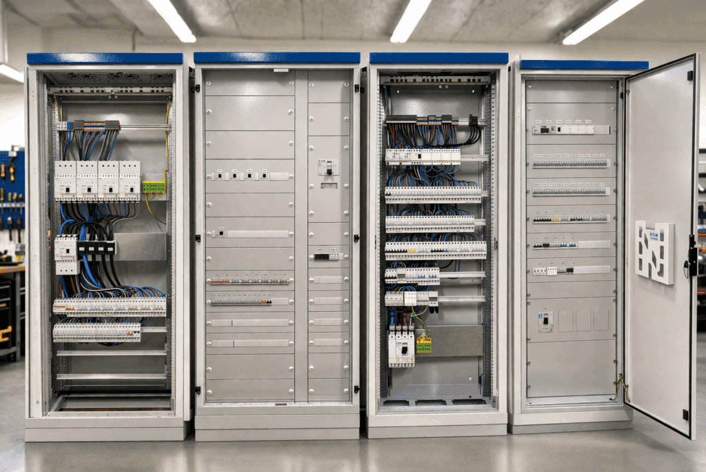 Sub distribution board built by Elskap AS for residential and commercial installations