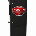 Tilsnytningsskap 400V TN 400 mm i sort aluminium for utendørs installasjon i henhold til NEK 399