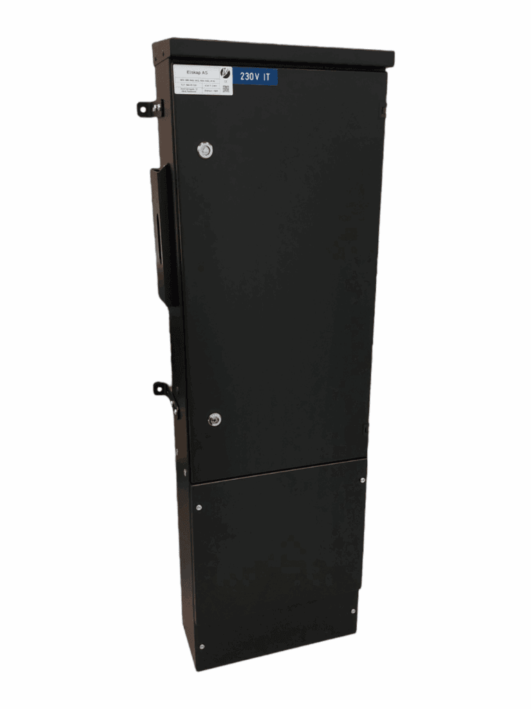 Enkelt tilknytningsskap standard sort utførelse for utendørs montering iht NEK 399